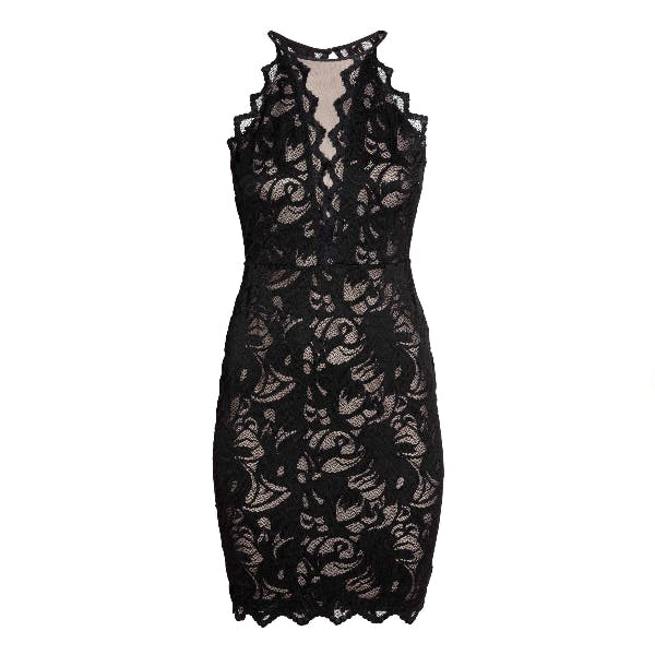 Black lace best sale going out dress